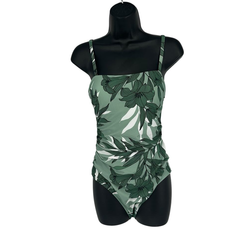 NEW Cupshe Floral Shirred Strappy Cutout One Piece Swimsuit Sz Small